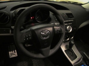 Autoexe Black Leather Steering Wheel Wrap